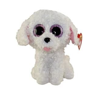 New TY Beanie Boos - PIPPIE the White Bichon Dog (Glitter Eyes) (6 inch) Boo